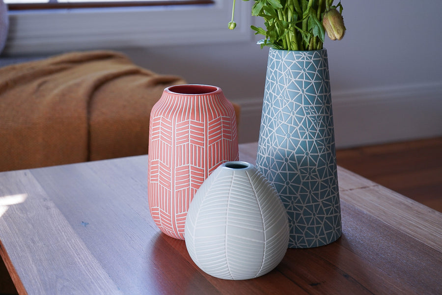 Medium Arrow Vase - Coral
