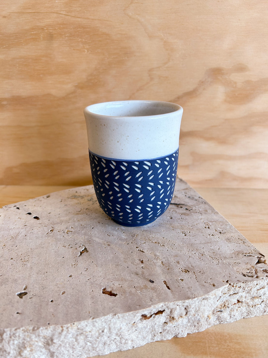 Short Cup - Navy & Stone