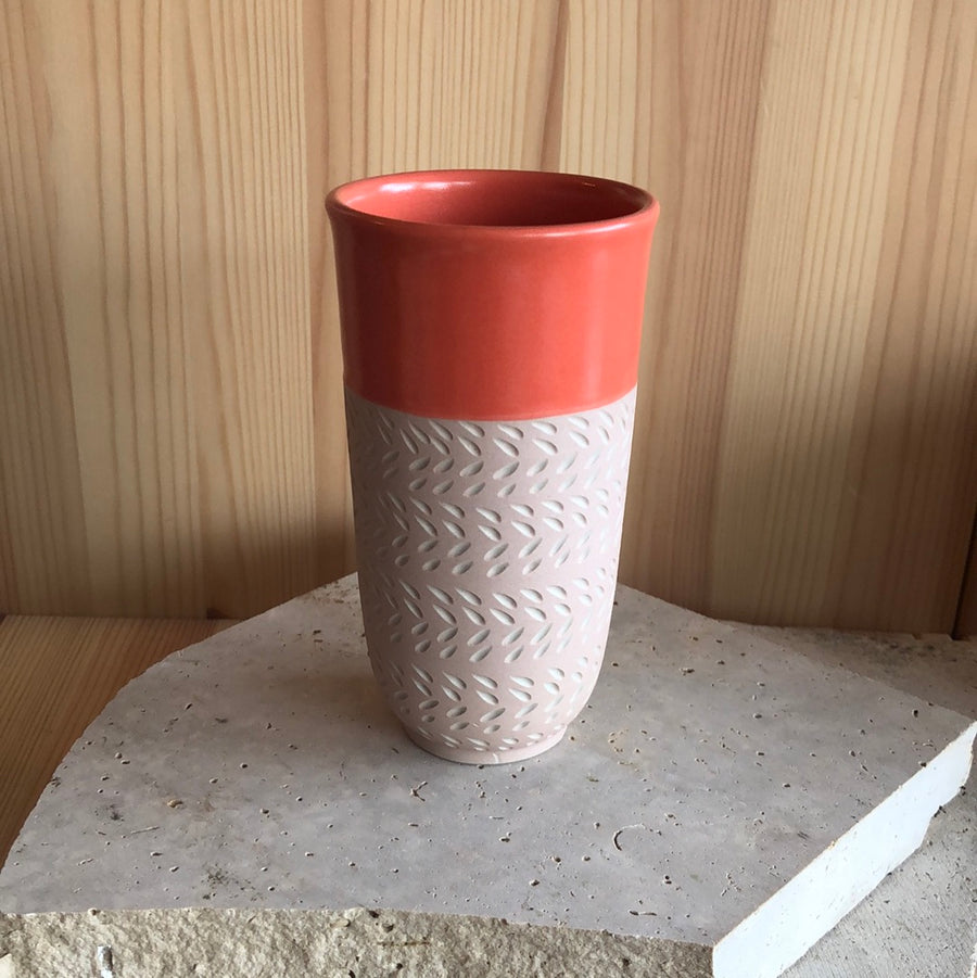 Tall Cup - Dusty Pink & Coral