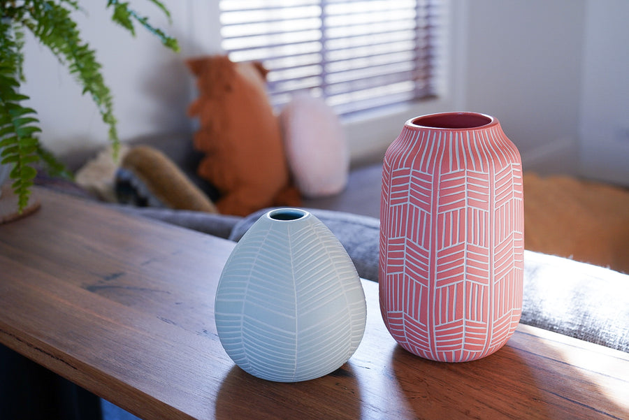 Medium Arrow Vase - Coral